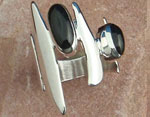 Genuine Navajo Sterling Silver and Black Jade Ring