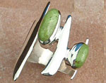 Genuine Navajo Sterling Silver and Gaspeite Ring