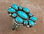 Genuine Navajo Sterling Silver and Sleeping Beauty Turquoise Ring