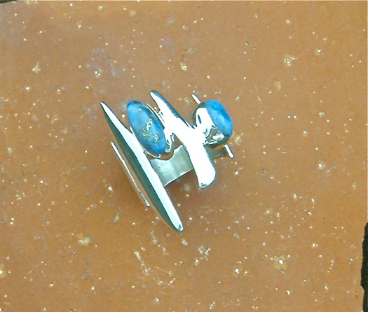 Navajo Sterling Silver White Cultured Opal
Ring Navajo Sterling Silver, Denim Lapis ring