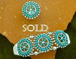 Zuni Sterling Silver pettipoint cluster bracelet and ring set
