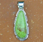 Genuine Navajo Sterling Silver Pendant with Gaspeite