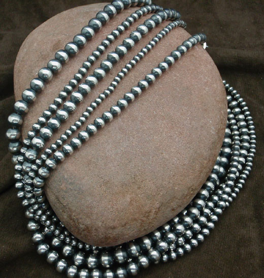 Navajo Sterling Silver Beaded Necklace