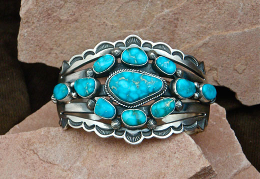 Turquoise Sterling Silver Navajo Bracelet Turquoise Sterling Silver Navajo Bracelet
