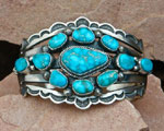 Turquoise Bracelet with Multiple Stones in solid sterling silver
