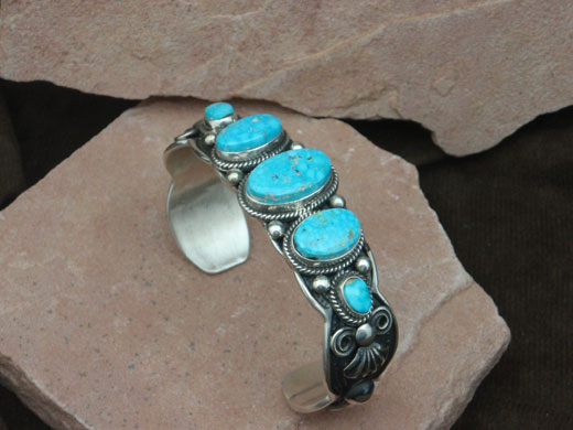 Turquoise Sterling Silver Navajo Bracelet