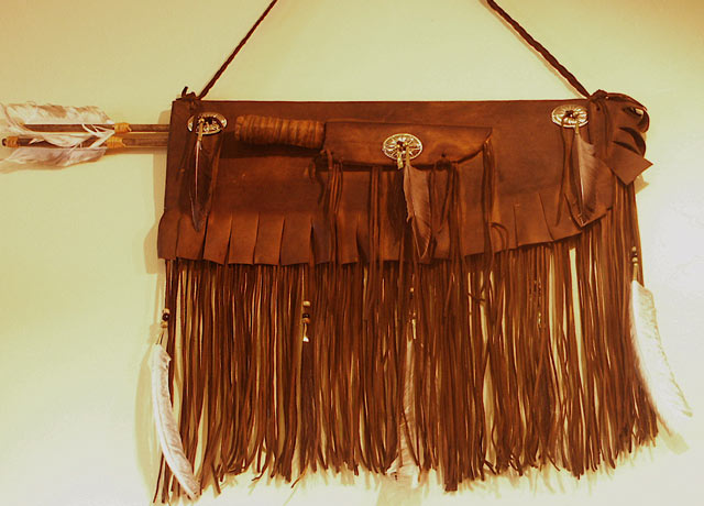 Leather Quiver with arrows and knife