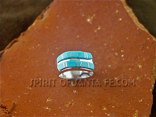 Navajo Silver Ring inlayed with Turquoise