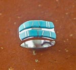 Navajo Silver ring Turquoise Inlay