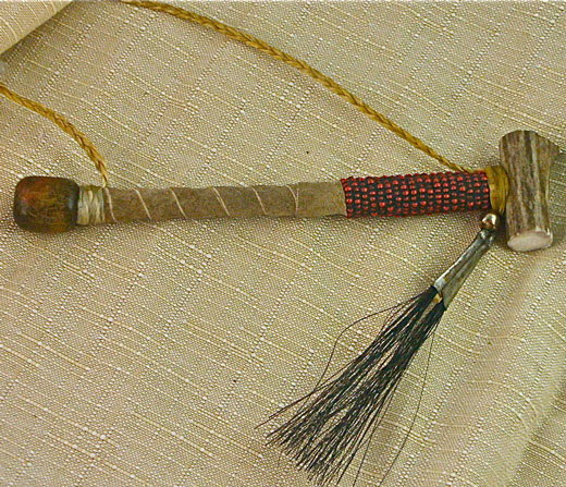 Miniature replica beaded Peace Pipe