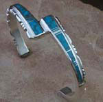 Kingman Turquoise Bracelet in solid sterling silver