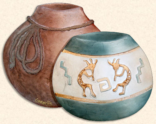 Native American Kokopelli Pots Wall Art