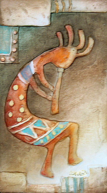 Native American Red Kokopelli Wall Art