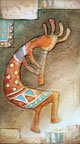 Native American Art- Red Kokopelli Wall Hanging