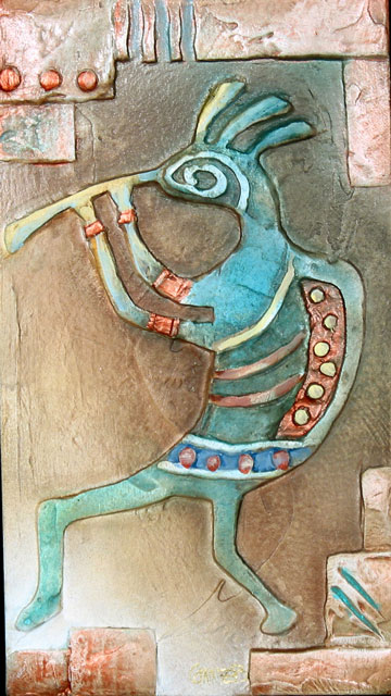 Native American Blue Kokopelli Wall Art