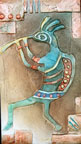 Native American Art- Blue Kokopelli Wall Hanging