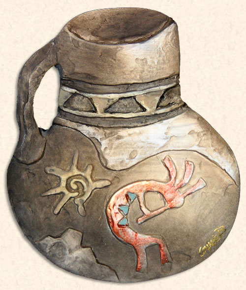 Native American Kokopelli Pitcher Wall Art