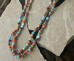 Genuine Native American Turquoise and Multi-stone Beaded Necklace