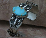 Pilot Mountain Turquoise Bracelet in solid sterling silver