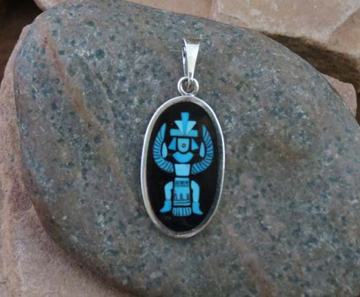 Navajo Solid Sterling Silver Red Coral Pendant