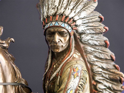 Souix Indian Statue- Chief Sitting Bull on Horse Detail