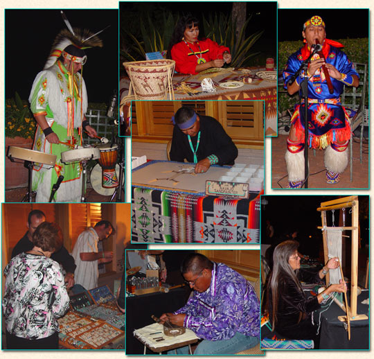 Spirit of Santa Fe Convention Services- Navajo rug weaving, Native Flute and Drums, Navajo Sandpainting, Basketweaving and Hopi silversmith