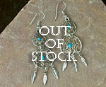 Silver and Turquoise Double Dream Catcher Earrings