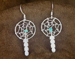 Silver and Turquoise Dream Catcher Earrings