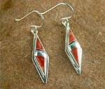 Genuine Navajo Opal, Orange Spiny Oyster Shell earrings