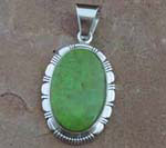 Genuine Navajo Sterling Silver Gaspeite Pendant