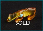 Amber Zuni Hand-carved mountain lion Fetish