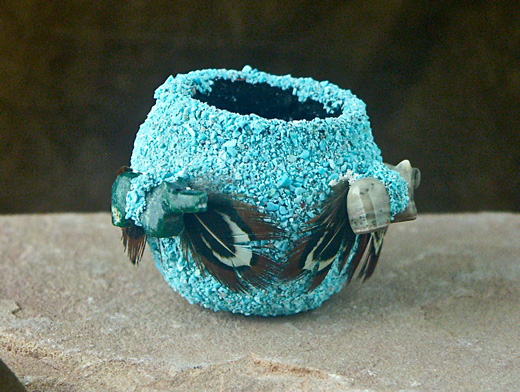 Zuni Hand-carved Turquoise Bowl Fetish
