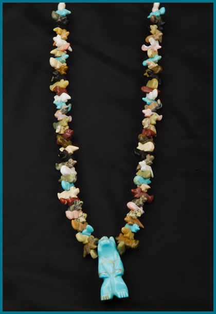 Turquoise Navajo fetish necklace
