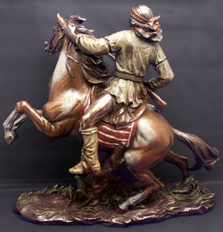 Apache Indian Statue- Geronimo on Horse detail