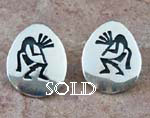 Hopi Sterling Silver Kokopelli earrings