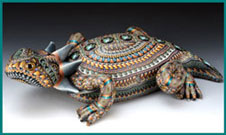 Fimo horned lizard figurine