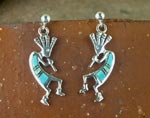Genuine Navajo indian Matching Kokopelli Earrings
