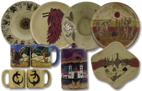 Mara Handcrafted Mugs, Decanters and Dinnerware Stoneware Collection
