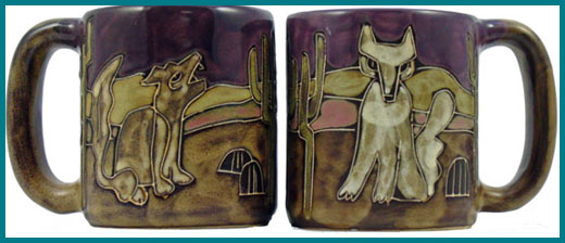 Handcrafted Coyote Stoneware Mug Collection