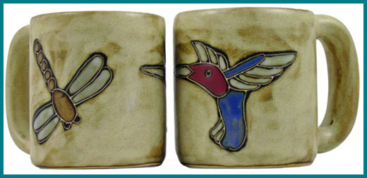 Handcrafted Hummingbird Design Stoneware Mug Collection