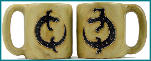 Handcrafted Lizard Design Stoneware Mug Collection