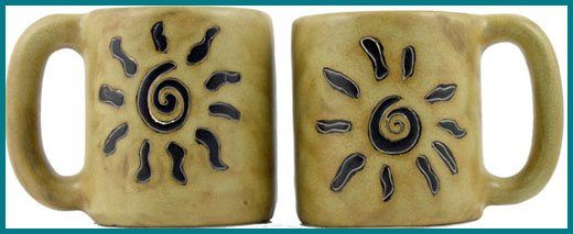 Handcrafted Sun Design Stoneware Mug Collection