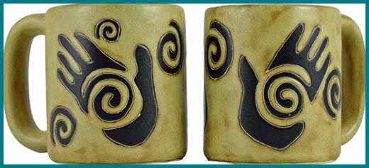 Handcrafted Handprint Design Stoneware Mug Collection