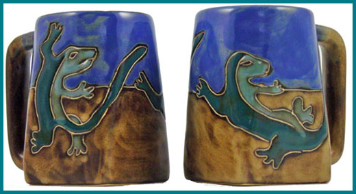 Handcrafted Lizard Design Stoneware Mug Collection