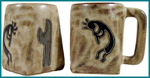 Handcrafted Kokopelli Design Stoneware Mug Collection