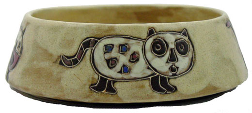 Handcrafted Stoneware Southwest Cat Design Dish