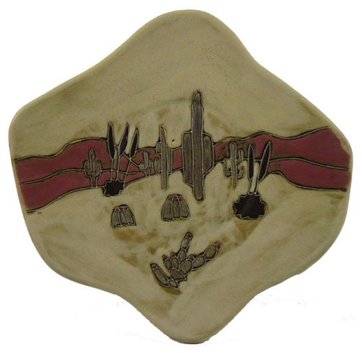 Handcrafted Desert Design Stoneware Plate