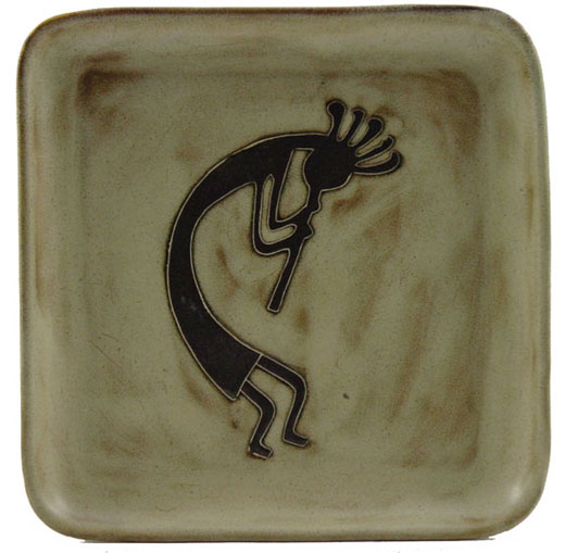 Handcrafted Kokopelli Design Stoneware Salad Plate