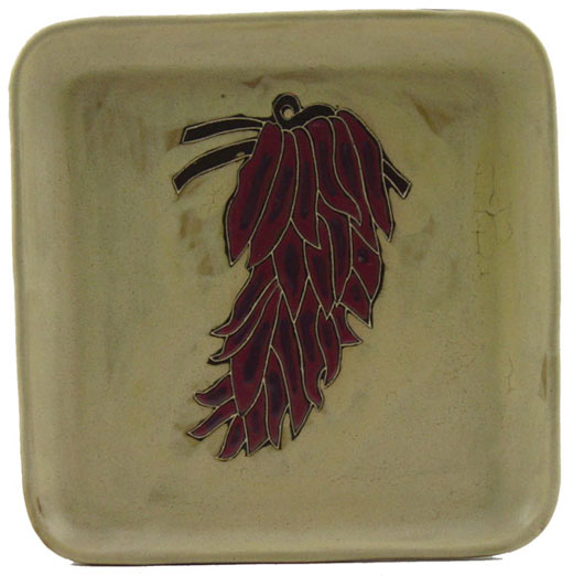 Handcrafted Chili Peppers Design Stoneware Salad Plate