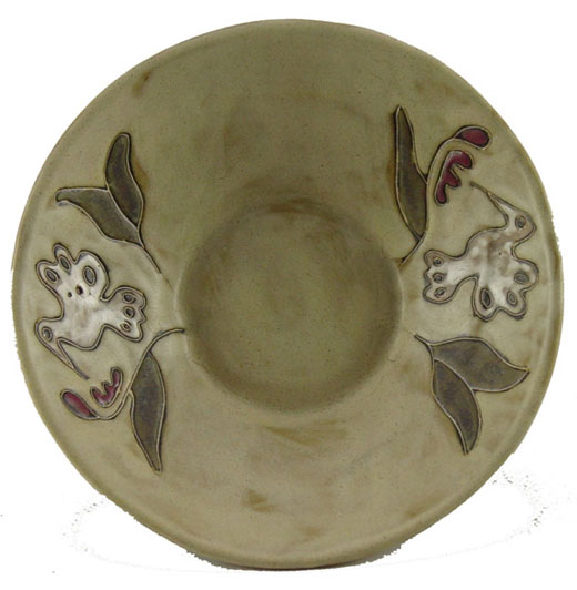 Handcrafted Hummingbird Design Stoneware Bowl